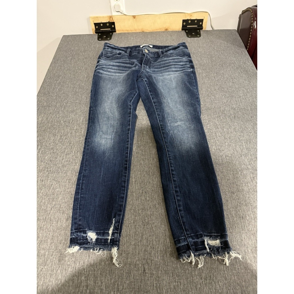BKE Women's Payton Universal Fit Mid Rise Ankle Skinny Distressed Jeans Sz 29